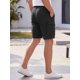 thumbnail image 3 of INSPIRE CHIC Pantalones Cortos Cargo de Cintura Elástica con Múltiples Bolsillos para Senderismo y Pesca XL Negro, 3 of 5