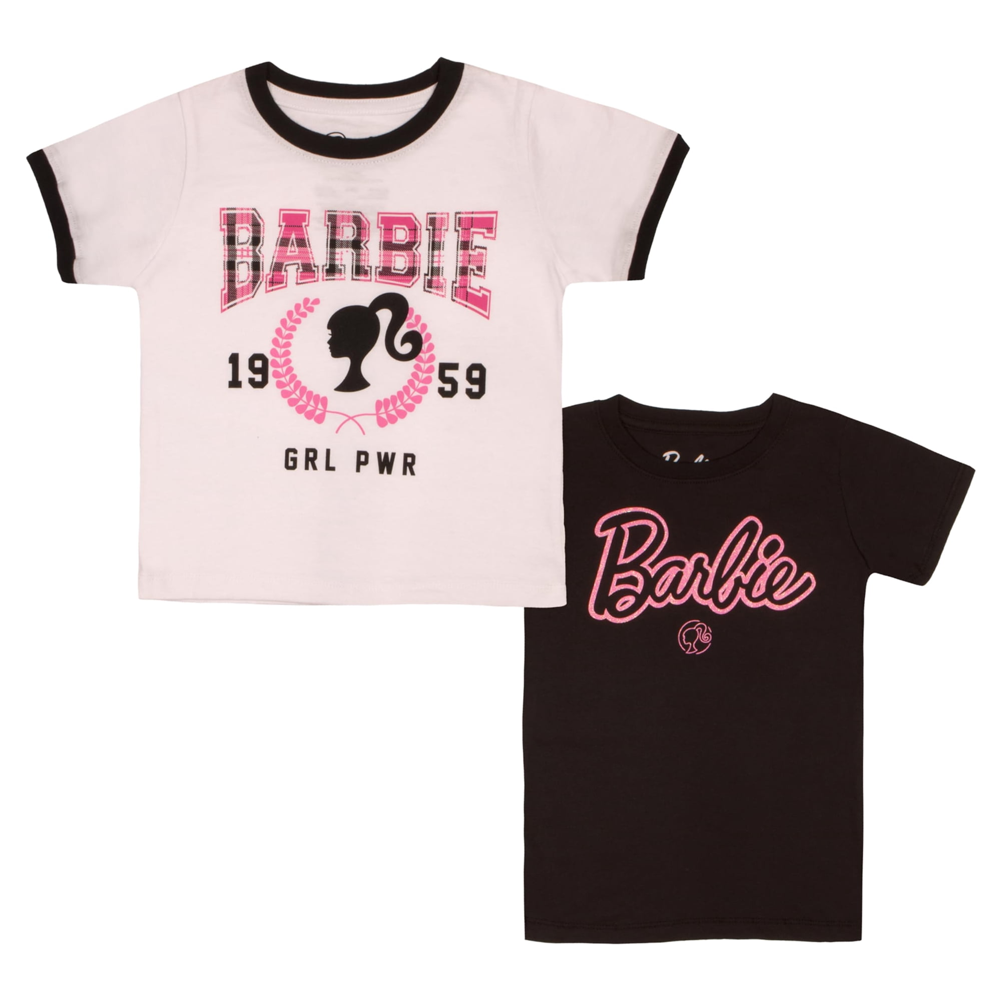 Camiseta Barbie Girl Power De Manga Corta, Paquete De 2 Unidades Para Niñas De 14 A 16 Años