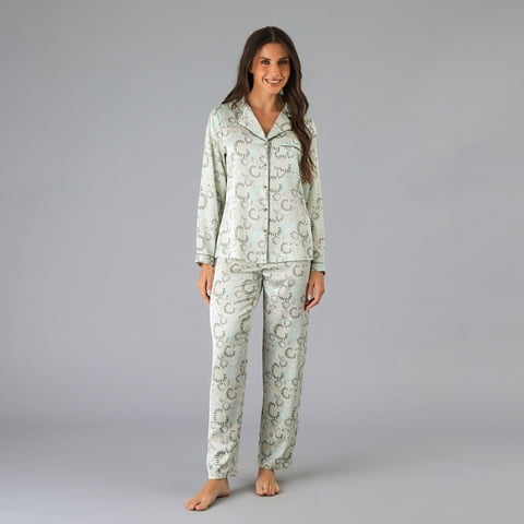 Set Camisero + Pantalon Satin Print Flores Mujer 33958-275