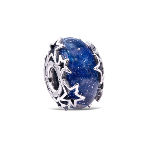 Charm Pandora Galaxy Blue & Star Murano