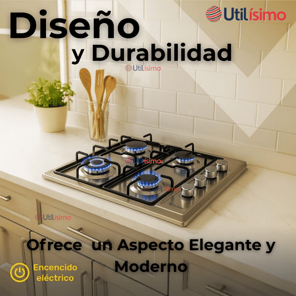 Cocina Encimera A Gas Licuado Platos Acero Inoxidable Premium+