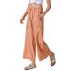 thumbnail image 4 of INSPIRE CHIC Pantalones Casuales a Rayas para Mujeres de Regreso a Clases Piernas Anchas Cintura Elástica con Cordón Palazzo Pantalones de Salón M Naranja, 4 of 6