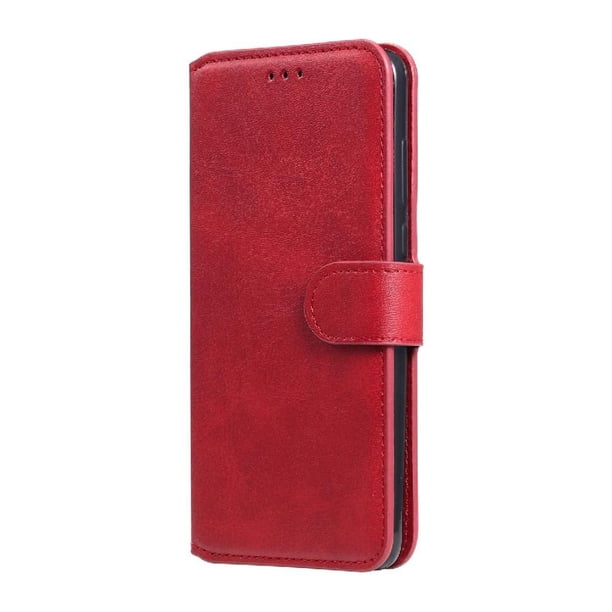 Funda Billetera para Xiaomi Poco M4 Pro 5G con Porta Tarjetas y Soporte Ajustable Rojo
