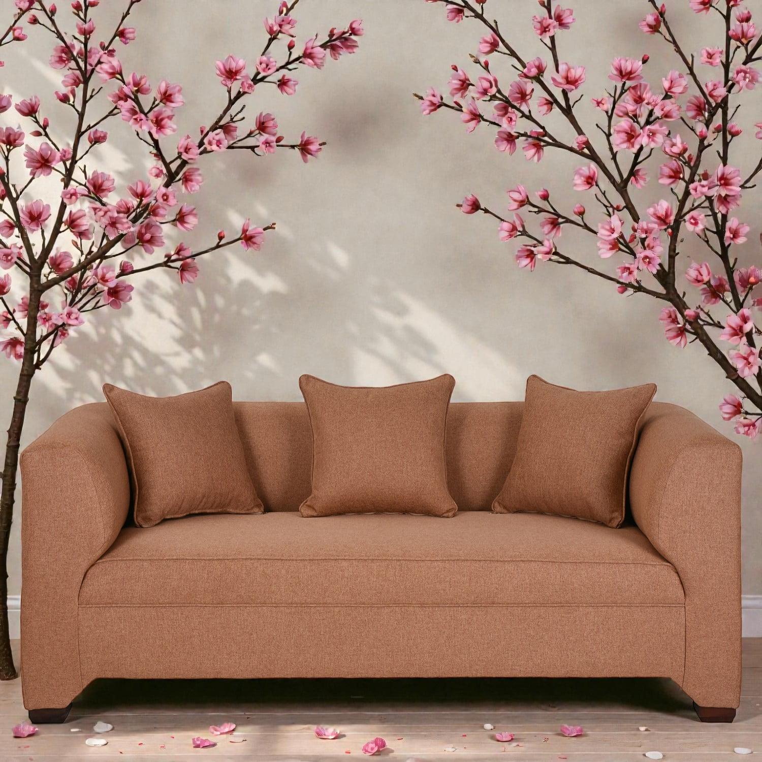 Muebles Altiro - Sofá Efrain 3 Cuerpos - Tela Lino Mostaza