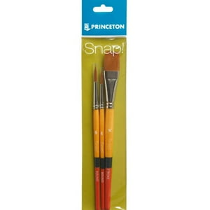 Set 3 Pinceles Princeton Mango Corto Pelo Dorado