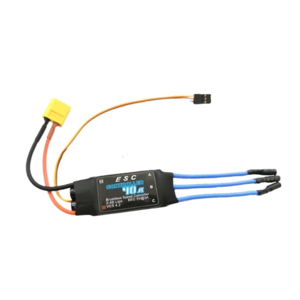 Controlador de velocidad eléctrico Motor sin escobillas pieza de repuesto Accs RC helicóptero sin escobillas ESC para Hobby modelo avión juguete avión Plátano 40A XT60