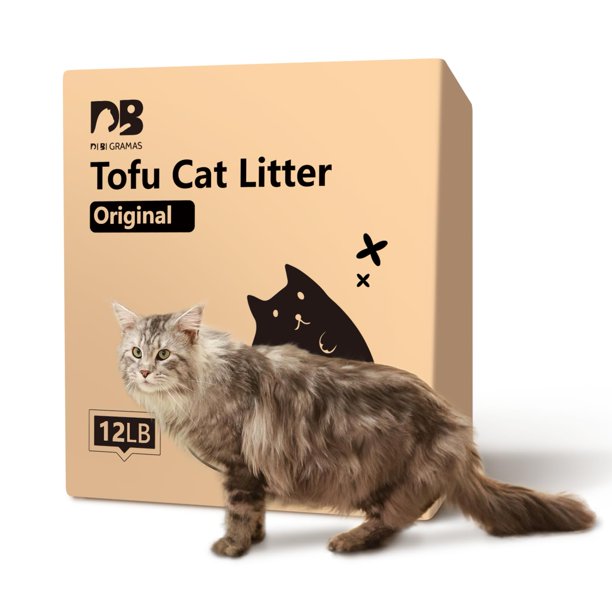 DI BI GRAMAS Arena para Gatos de Tofu Natural, Sin Polvo, Absorbe Rápido Olores, 5,4 kg