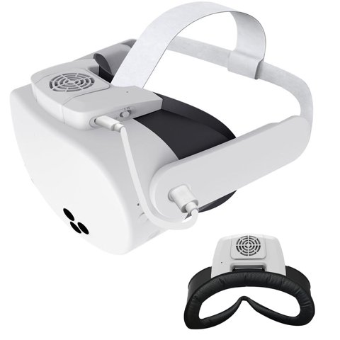Genérico - Vr Gafas De Refrigeración Del Ventilador Para Meta Quest 3S De Tres Velocidades Ajustable Con La Carga De Luz De Visualización Vr Casco Radiador-Blanco
