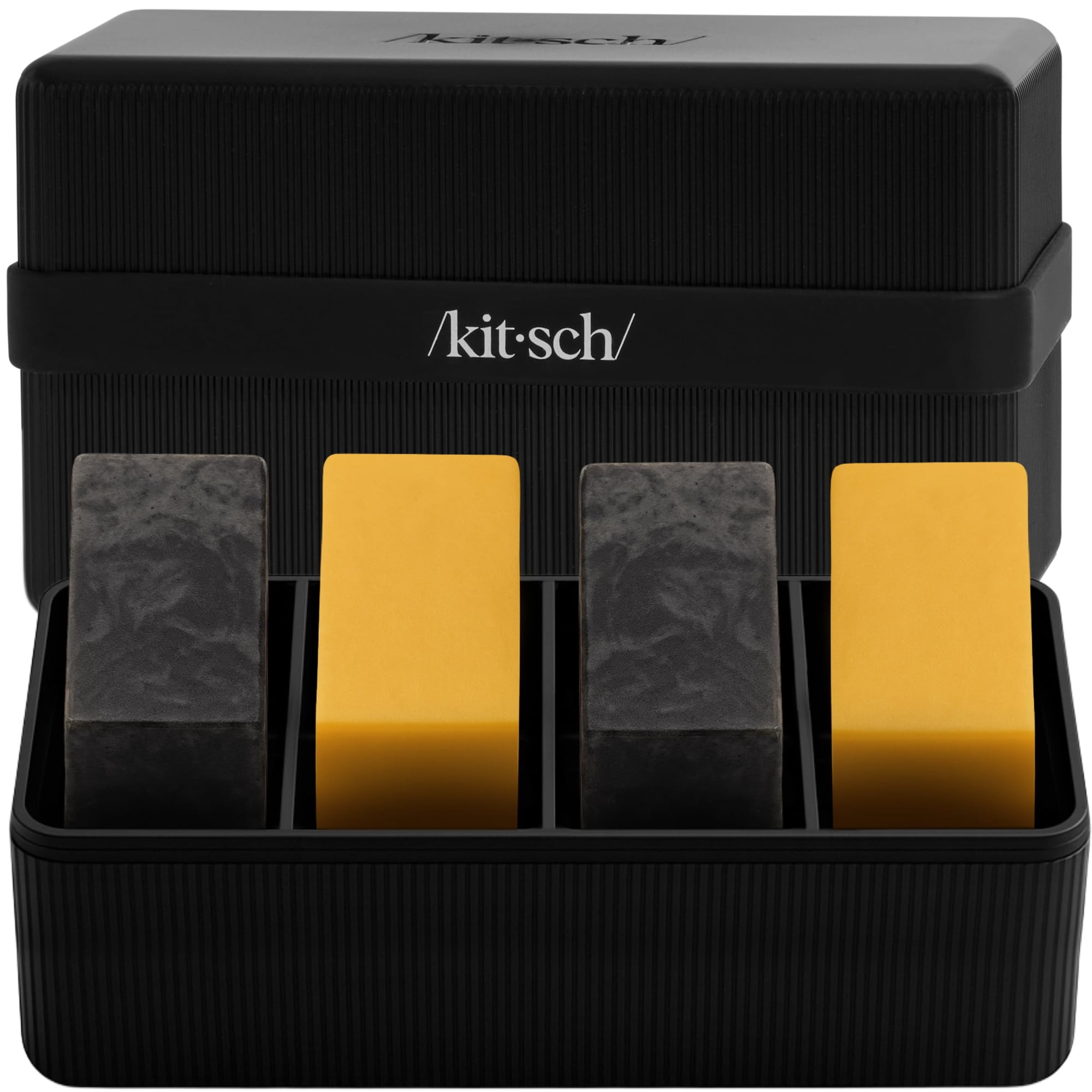 Estuche De Viaje Kitsch Para Jabón En Barra Con 4 Compartimentos, Negro