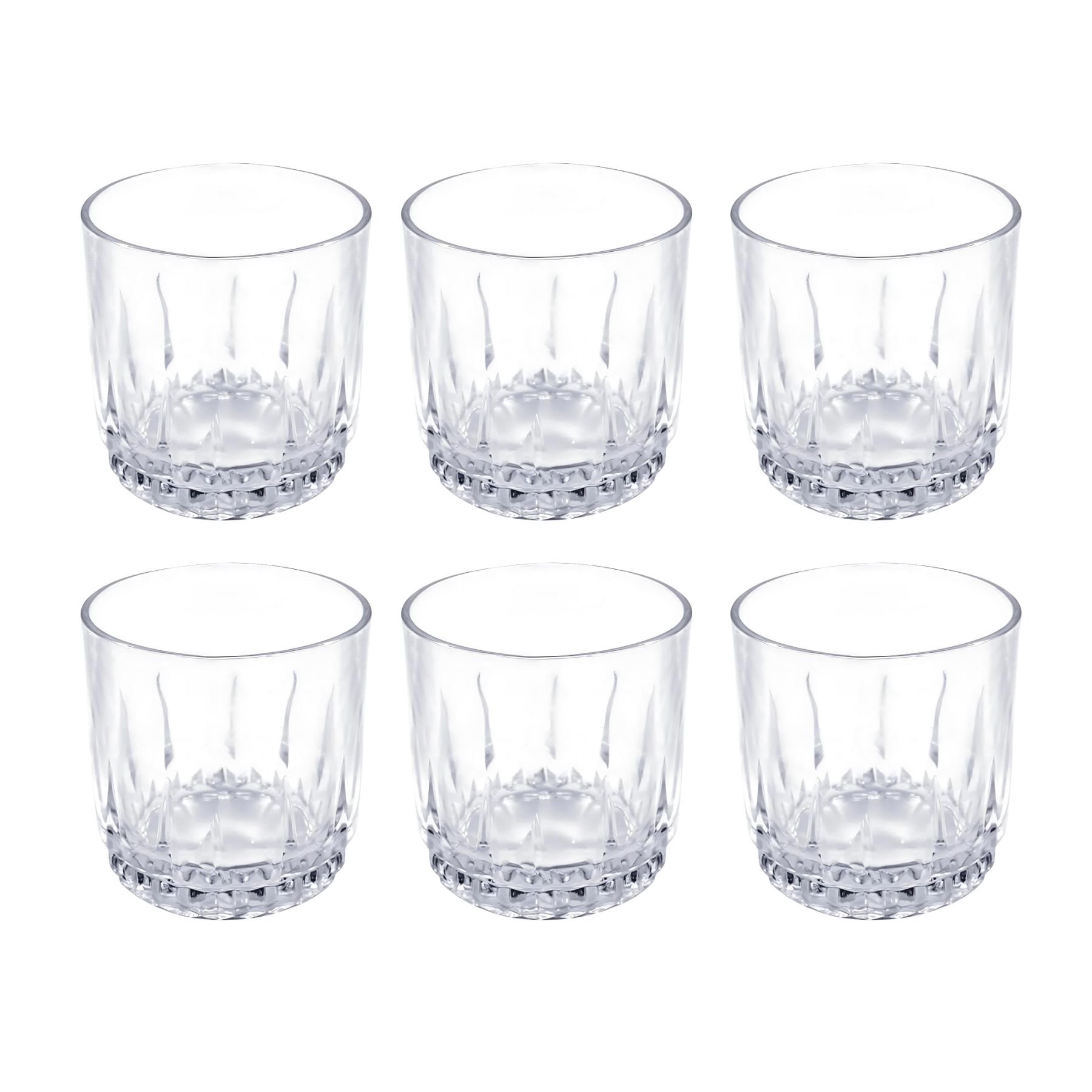 Genérico - Display 6 Vasos Bajos Whisky Cristar Prisma Rocks 306ml