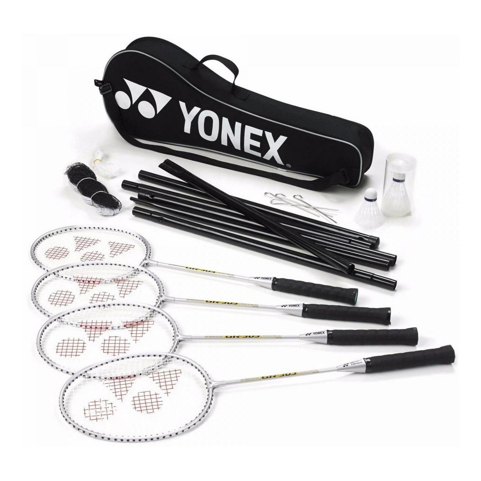Yonex - Set Badminton 303s / 4 Raquetas / 2 Plumillas / 1 Red