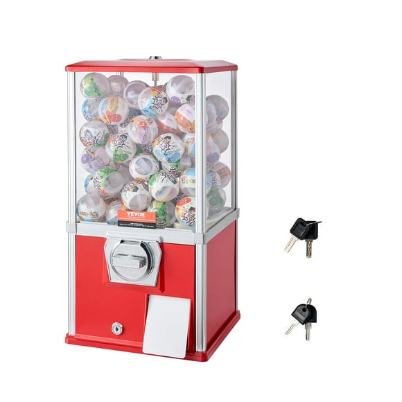 Pelotas hinchables Gumball Machine VEVOR, 21 cm de altura, PS, 180 juguetes, rojas