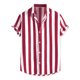 thumbnail image 5 of INSPIRE CHIC Camisa de Hombre a Rayas de Manga Corta con Bloque de Color y Botones para la Playa Talla L Rojo, 5 of 7