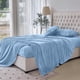 thumbnail image 5 of Juego de sábanas Elegant Comfort, terciopelo, felpa, franela, doble, azul, 5 of 9