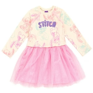 Vestido Disney Lilo & Stitch Para Niñas Rosa French Terry De 6 Años