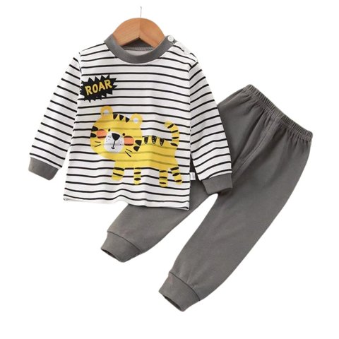 Kivara - Pijama Niño Manga Larga Algodon Infantil Gris 36
