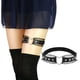 thumbnail image 4 of Ligas de cuero con forma de corazón para mujer y niña, cinturón con aro para pierna, estilo punk, con encaje tachonado, elásticas, ajustables, 4 of 5