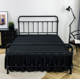 thumbnail image 1 of suxuMhao Faldón de Cama con Volantes, Tamaño Twin 39x75+Drop14in, Negro, 1 Pieza - Faldón de Cama Suave Cepillado con Esquina Dividida y Plataforma, Faldón de Cama a Prueba de Polvo, Diseño de, 1 of 3