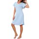 thumbnail image 2 of Camisón de Modal para Mujer INSPIRE CHIC con Escote en V, Manga Corta y Volantes, Largo a la Rodilla, Ropa de Descanso XL Azul, 2 of 6