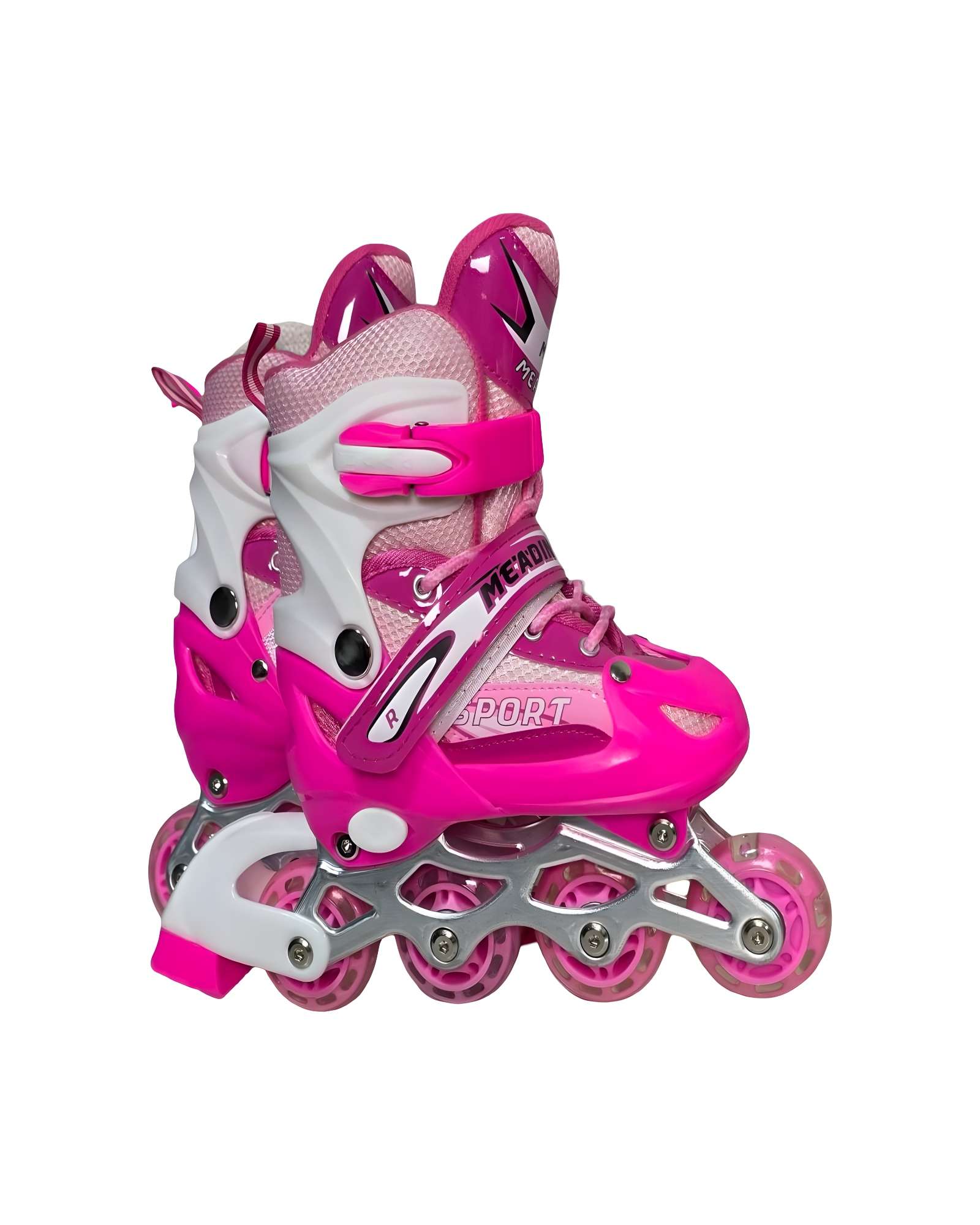 Patines - Lineal Con Luces Y Kit Talla M 35 38 Rosado