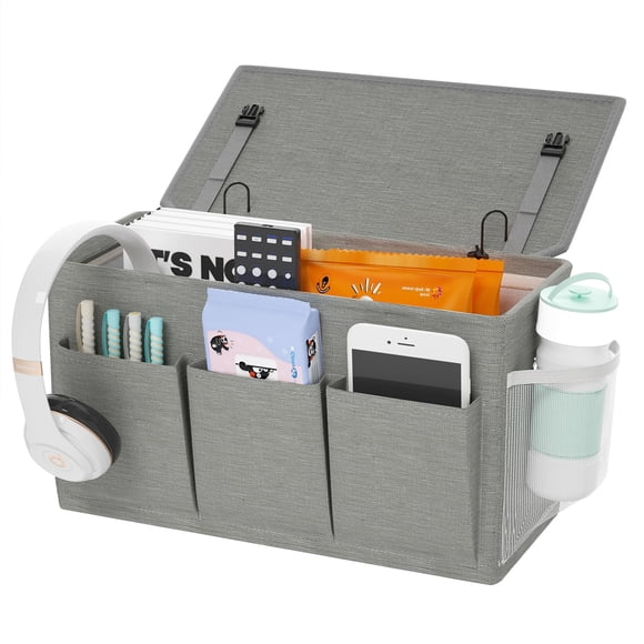 Organizador de mesita de noche Bedside Caddy Edudif de doble uso, gris