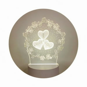 Genérico - Lámpara Led De Mesa 3D Usb Luz I Love You