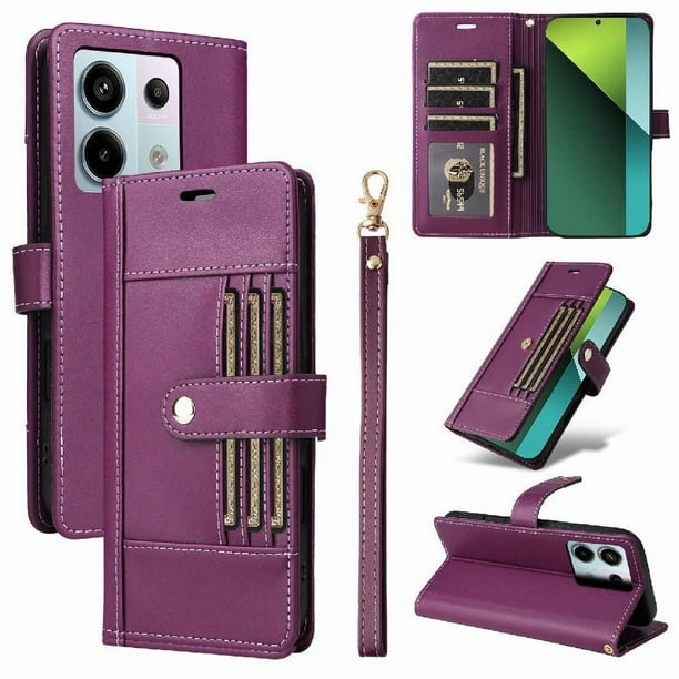 FOXDOCK Funda tipo Cartera para Xiaomi POCO X6 5G – Cubierta de Cuero PU con Múltiples Ranuras, Bolsillo para Efectivo y Correa de Muñeca
