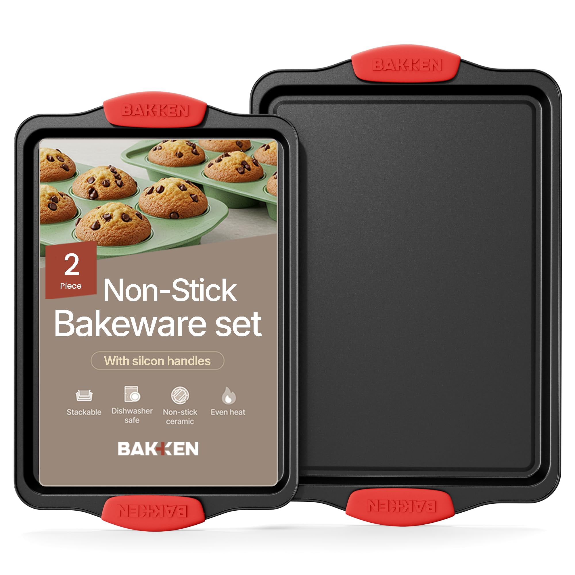 Set De 2 Bandejas Para Hornear Bakkenmaster De Acero Al Carbono Antiadherente