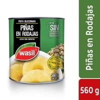 Piñas En Rodajas Tarro Drenado 340 G - Neto 560 G Wasil