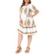 thumbnail image 4 of Agnes Orinda Vestidos Boho de Talla Grande para Mujer Cuello Redondo Plisado Manga Corta Acampanado Flowy Verano Casual Midi Vestido de Sol 1X Blanco, 4 of 6