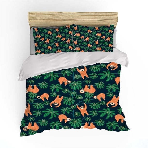 Cartoon Sloth Climbing Trees0 Quilt Duvet Cover Set Pillowcase Bed Linen3-Piece Bedding Set