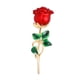 thumbnail image 1 of Broche De Flor Y Rosa, Elegante Decoración, Pin De Solapa Para Ropa, Traje De Banquete, Dorado Y Rojo, 1 of 5