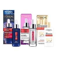 Loreal - Pack Cuidado Facial Serums Retinol + Ácido Hialurónico + Uv Defender