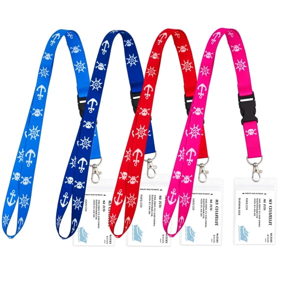 Cordones Cruise Lanyards Qsszk, impermeables, con soporte para tarjetas de identificación, paquete d