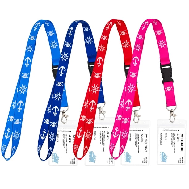 Cordones Cruise Lanyards Qsszk, impermeables, con soporte para tarjetas de identificación, paquete d