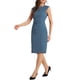 thumbnail image 4 of INSPIRE CHIC Vestido de Tubo para Mujer Conjunto de Maestra para Regreso a Clases Vestido Profesional de Oficina sin Mangas Azul Gris M, 4 of 6