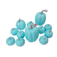 Magideal - 12 Calabazas De Espuma Para Cosechar, Calabazas Decorativas, Calabazas De Imitación, Calabazas De Simulación Para Decoración Rústica De Chimenea De Azul