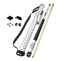 Ioensy - Palo De Billar Portátil Con Guante De Tres Dedos, Palo De Billar Negro De Ocho Finales, Punta Blanca De 9,8Mm