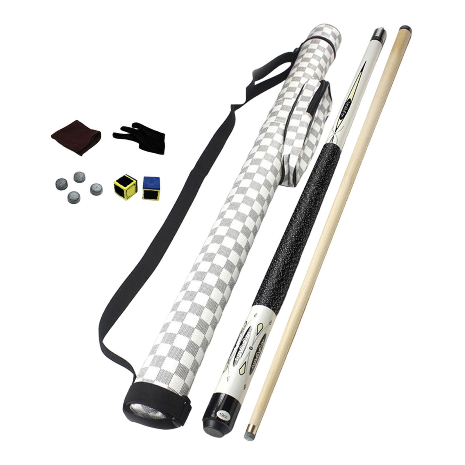 Ioensy - Palo De Billar Portátil Con Guante De Tres Dedos, Palo De Billar Negro De Ocho Finales, Punta Blanca De 9,8Mm