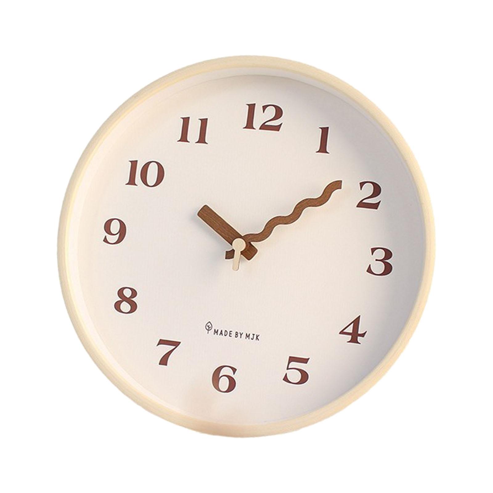 Magideal - Reloj De Pared Moderno Redondo Silencioso Decorativo De Madera Y Cristal Instalación Fácil Adecuado Para Regalo Decoración Del Hogar Oficina Dormitori Café