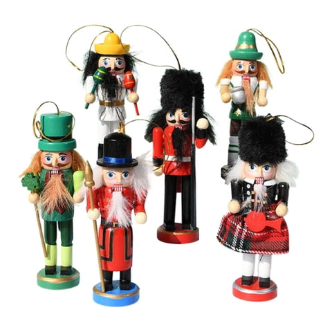 Magideal - 6 Figuras De Cascanueces Navideños, Decoración De Figuras De Cascanueces, Accesorios Para Fotos, Coleccionables, Cascanueces Navideños, Cascanueces De
