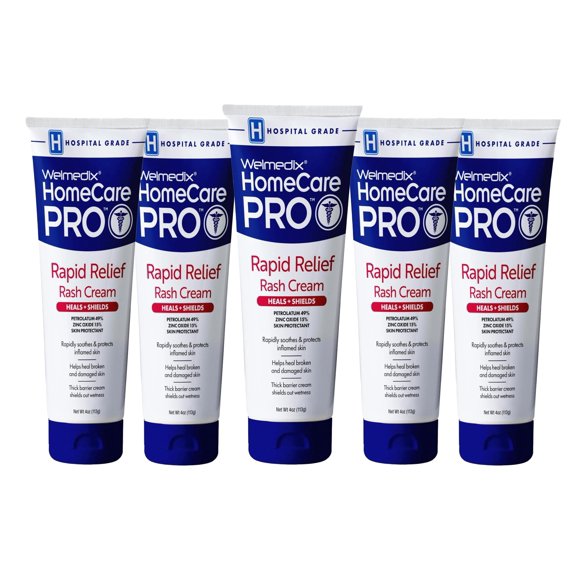 Crema para la irritación del pañal Welmedix Alivio Rápido 113 g, paquete de 5