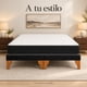 thumbnail image 2 of Base de Cama 2 Plazas con Colchón Híbrido 22 cm Tapizada en Felpa Negra 150 x 190 cm, 2 of 8