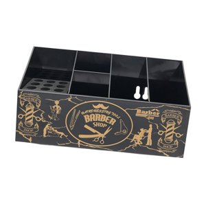 Ioensy - Caja De Almacenamiento De Suministros De Peluquero, 5 Compartimentos Duraderos Para Cortar El Cabello, Horquilla Negra