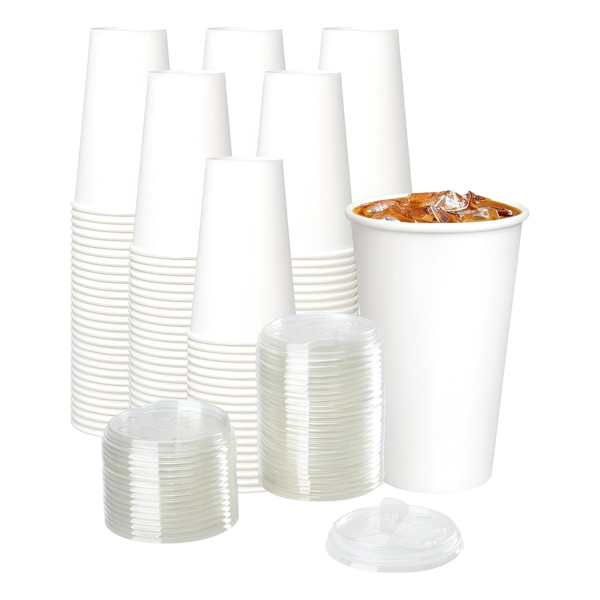 Pasteleriuscl - Vasos Polipapel Vasos Plasticos Desechables C/tapa 20 Oz