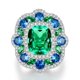 thumbnail image 2 of Anillos de Gema Vintage de Plata Esterlina 100% 925 Cojín Paraiba Turmalina Diamantes de Alto Carbono Joyería Fina, 2 of 7