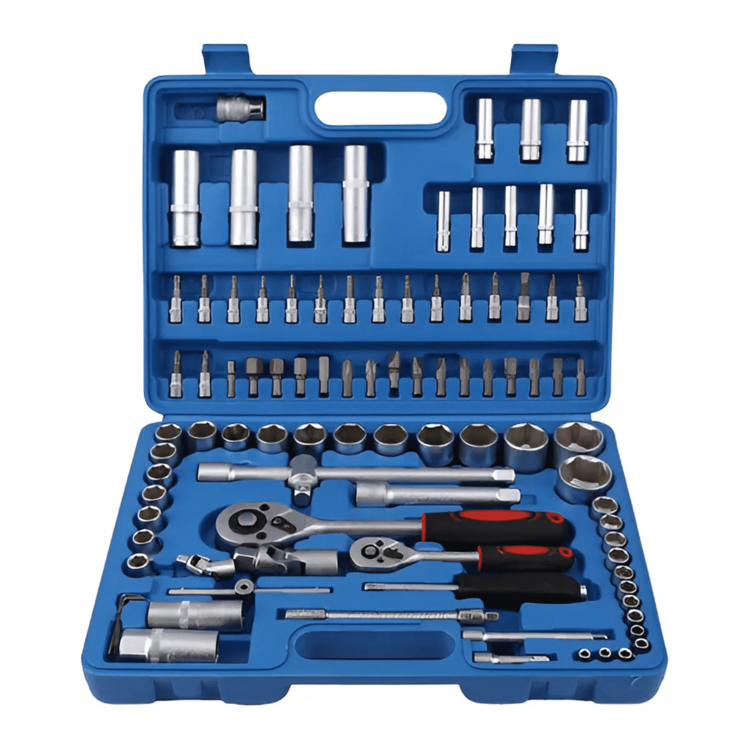 Genérico - Set Caja Herramientas Dados 94 Piezas Acero Azul Acero