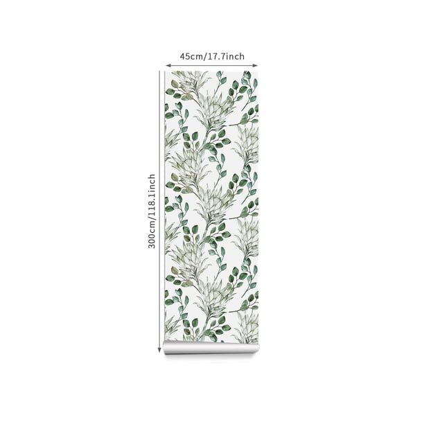 1pc Green Leaf Wallpaper Self-adhesive Tiles Stickers Bathroom Wall Stickers Pattern Waterproof Vinyl Art Mural PVC Kitchen Decor Tile Sticker