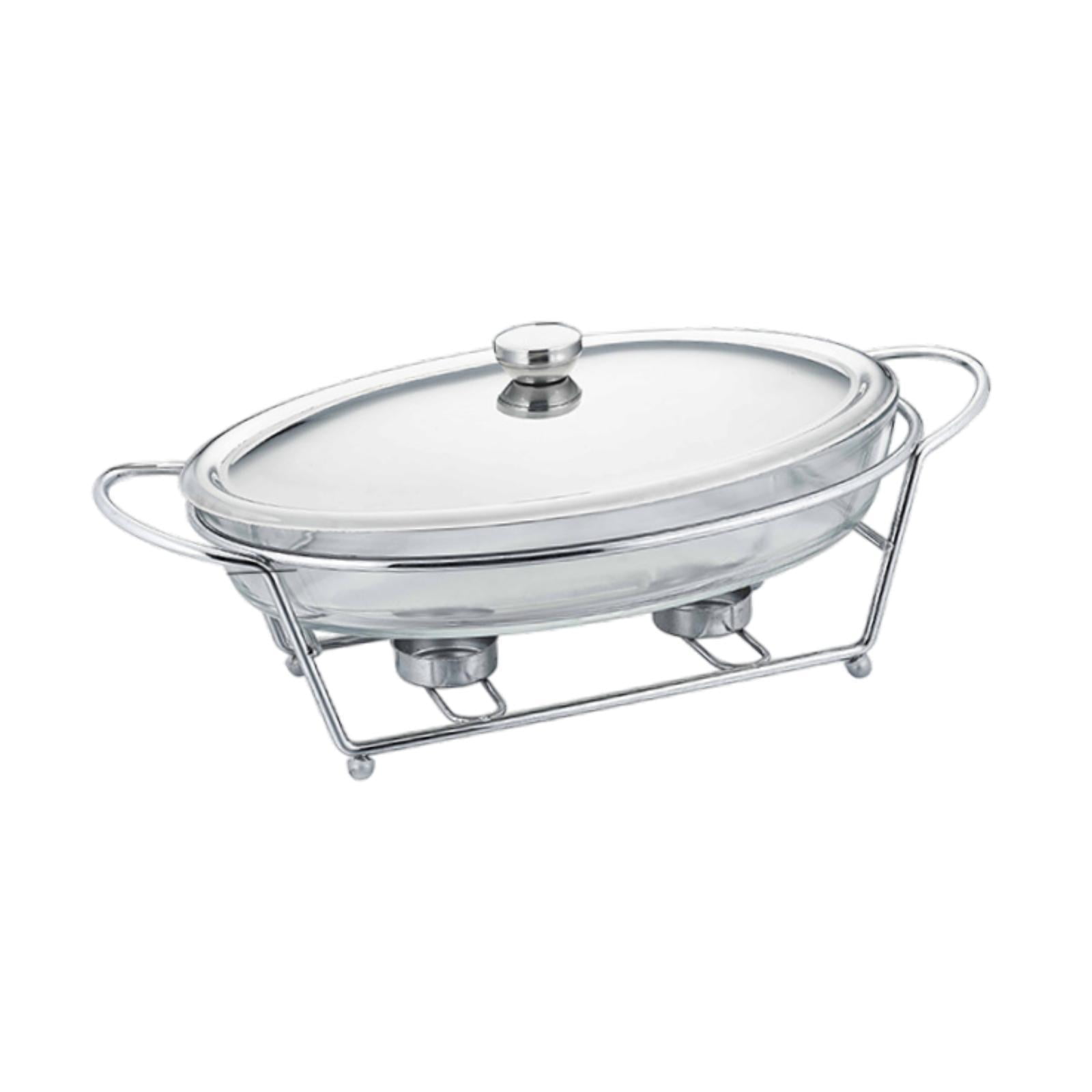 Magideal - Calentador De Alimentos Para Bufé, Bandeja Para Calentar Alimentos, 3 L, Servidor De Bufé, Calentador De Bufé Para Catering, Fiestas, Bodas, Cocinas, Plata