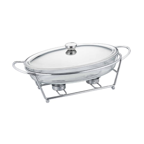 Magideal - Calentador De Alimentos Para Bufé, Bandeja Para Calentar Alimentos, 3 L, Servidor De Bufé, Calentador De Bufé Para Catering, Fiestas, Bodas, Cocinas, Plata